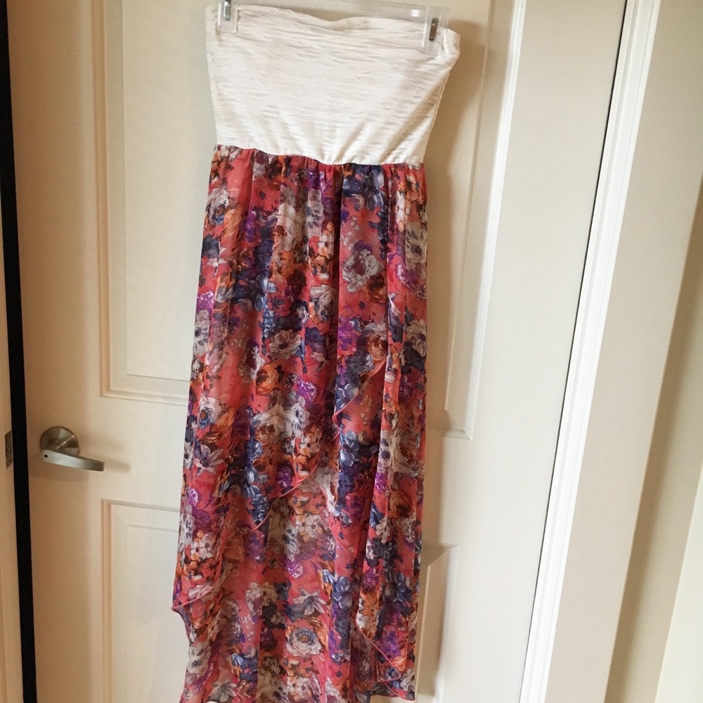 Strapless floral dress